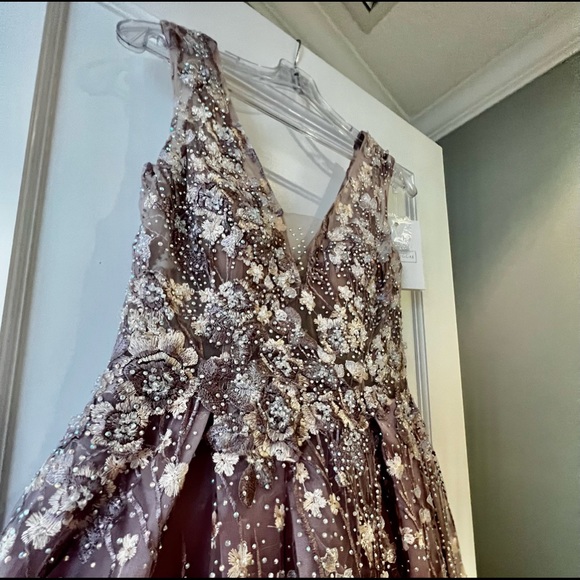 New - Crystal Embellished Embroidered Floral Gown Style 20131 - NWT - Picture 9 of 17